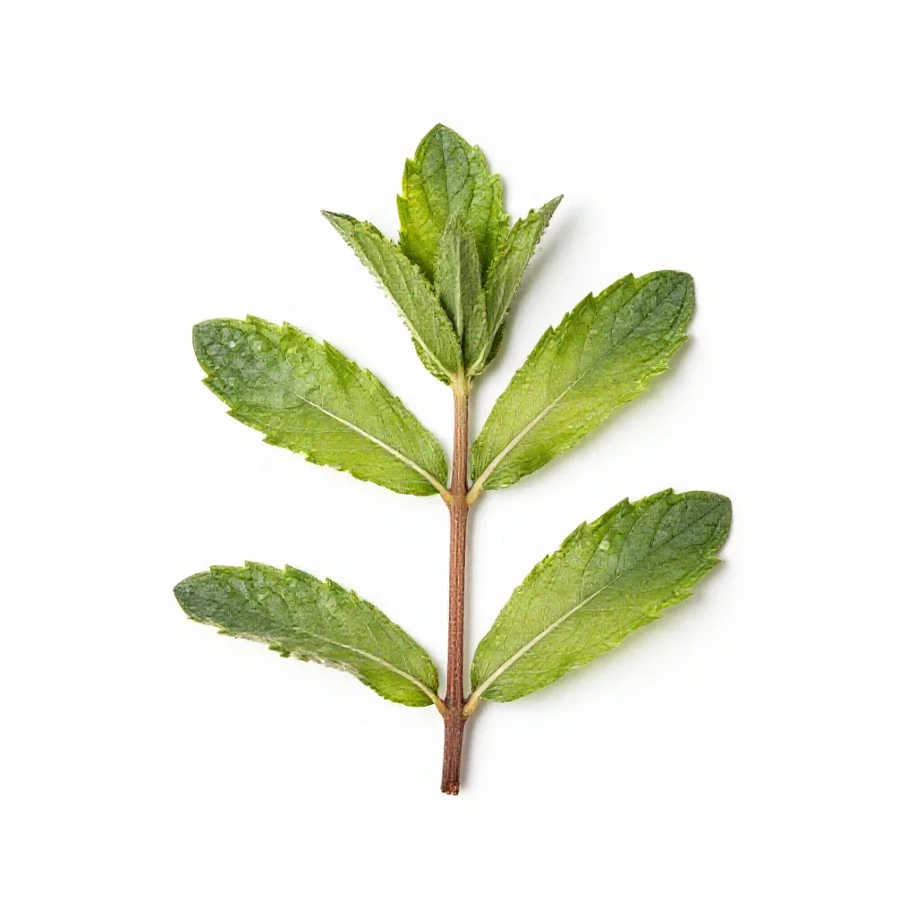 Mint cutting in water isolated on a white background