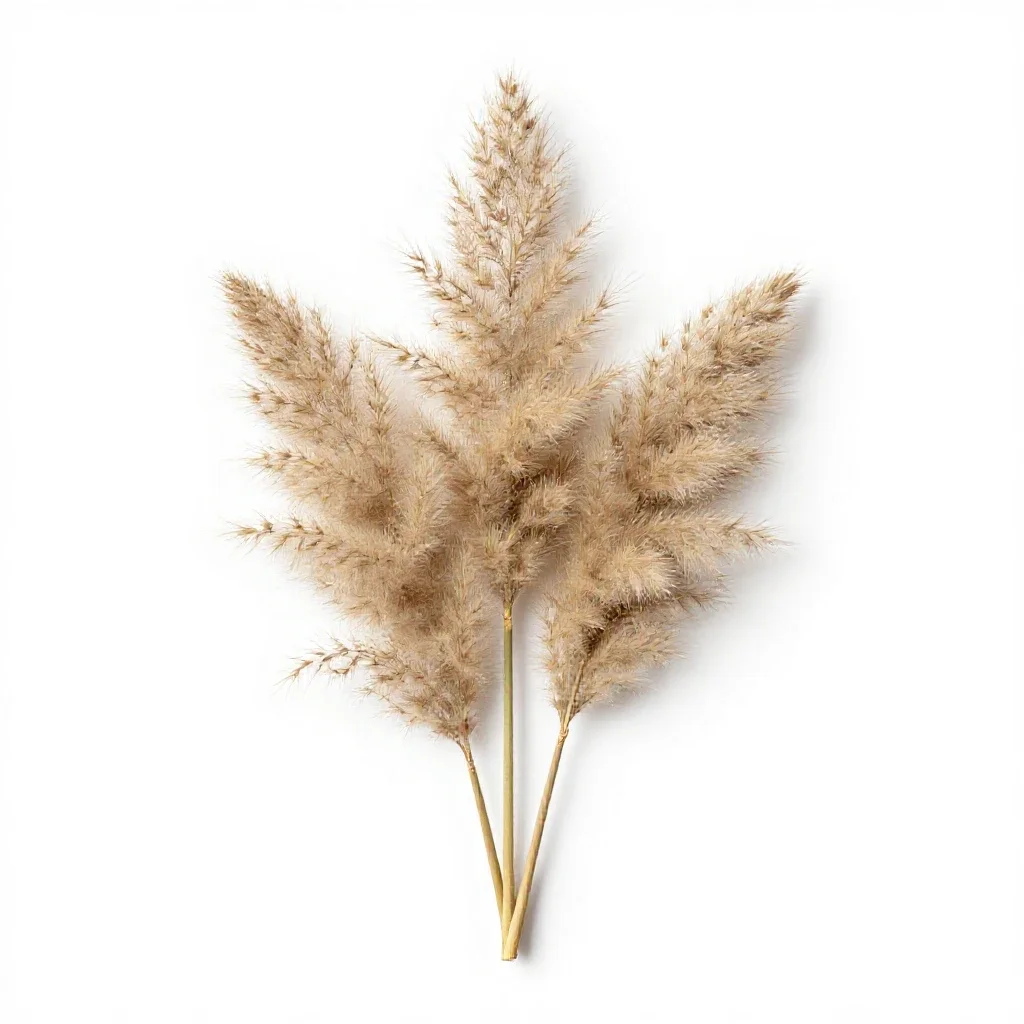 Pampas grass plume isolated on a white background