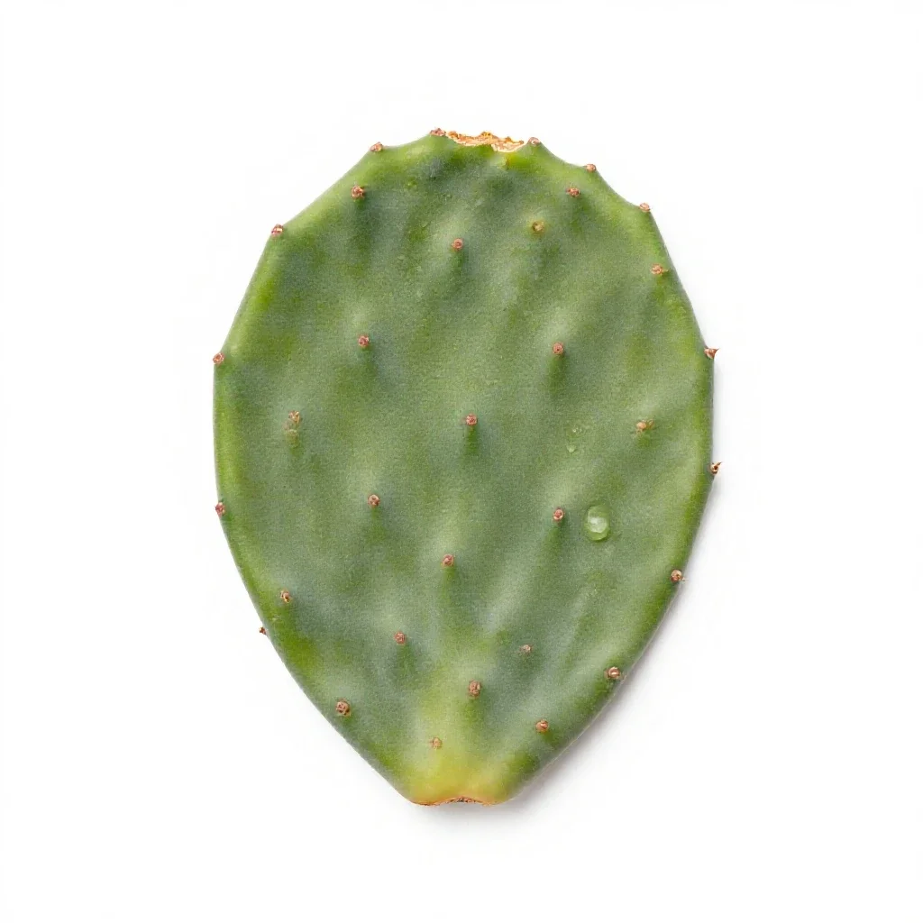Prickly pear pad isolated on a white background