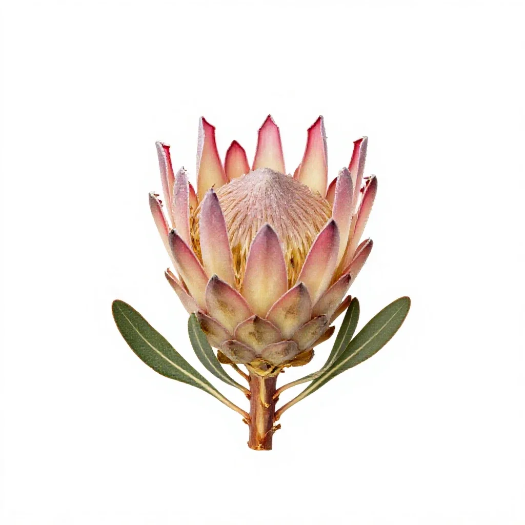Protea flower isolated on a white background