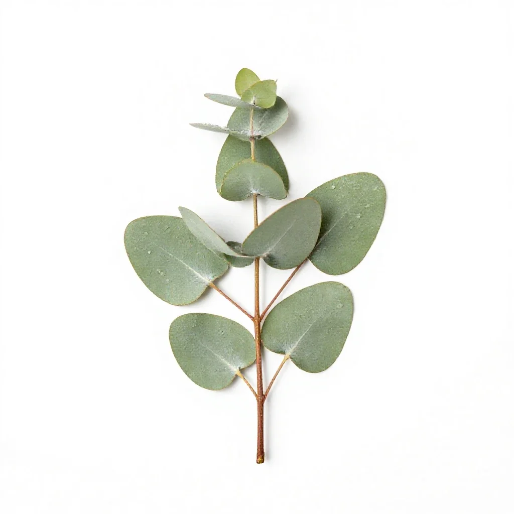 Sprig of eucalyptus isolated on a white background