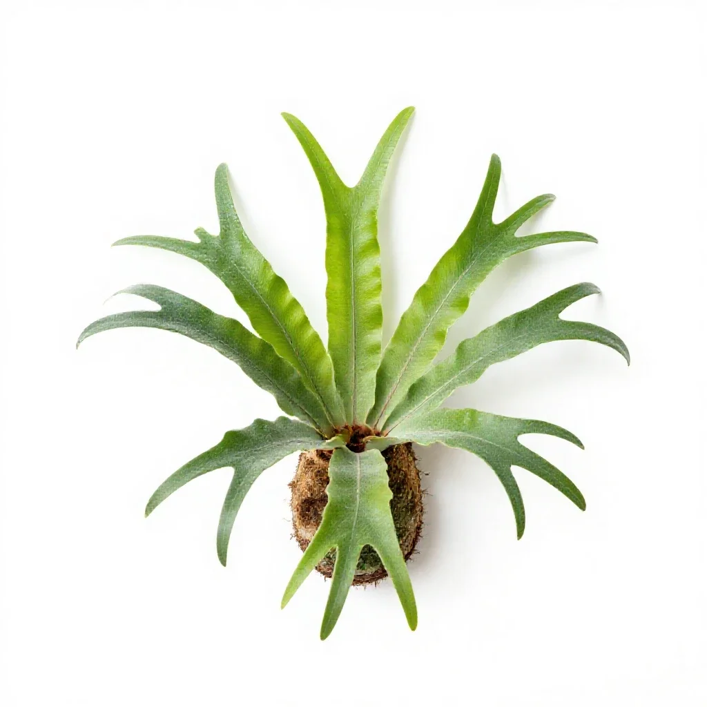 Staghorn fern mounted isolated on a white background