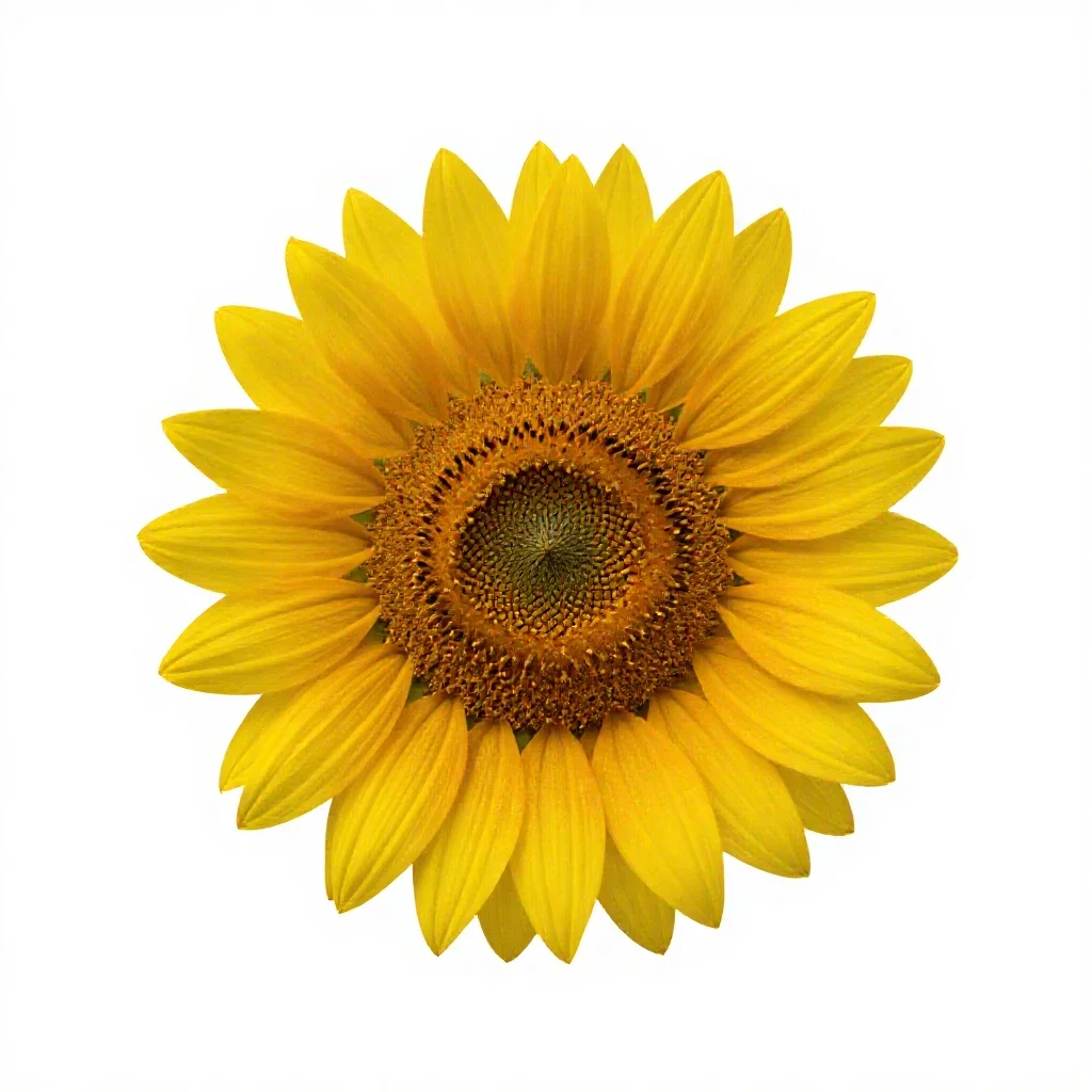 Sunflower head isolated on a white background