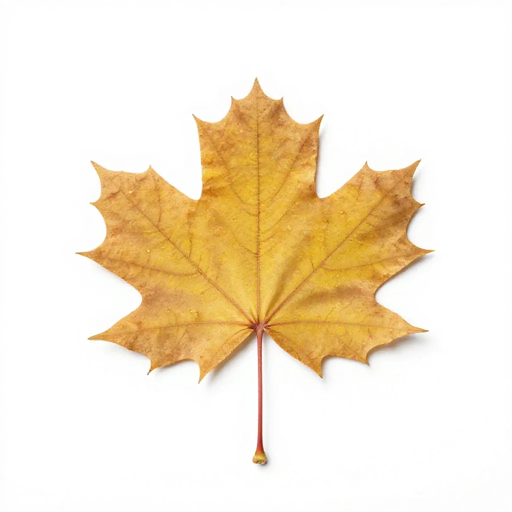 Autumn maple branch isolated on a white background