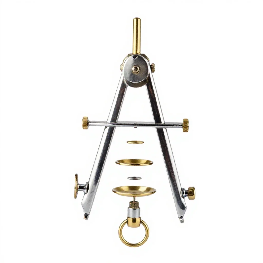 Brass sextant isolated on a white background