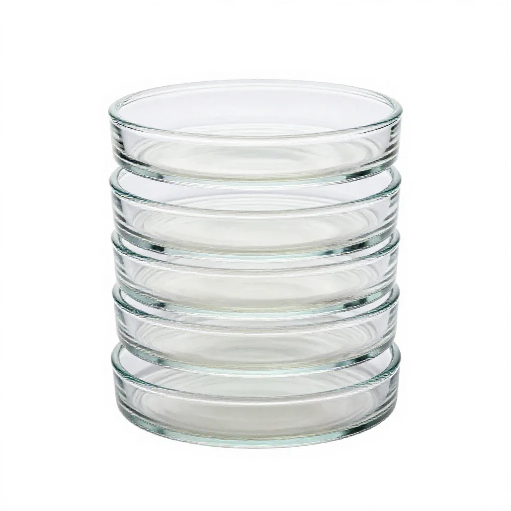 Petri dish stack isolated on a white background