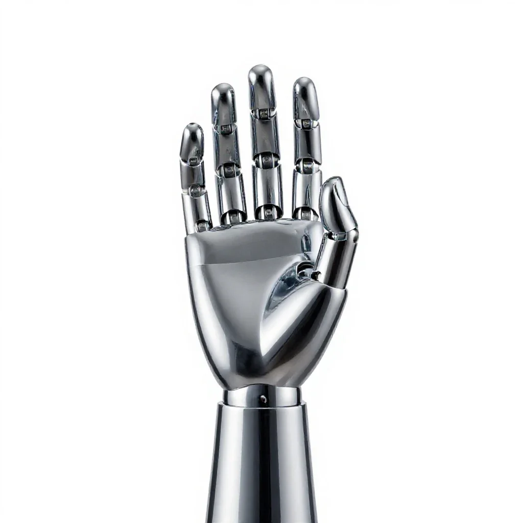 Prosthetic hand isolated on a white background