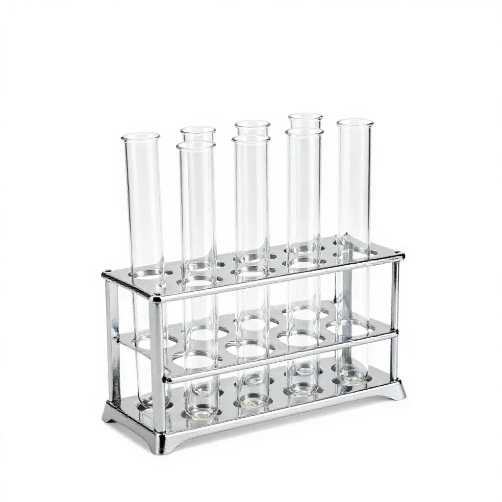 Test tube rack isolated on a white background