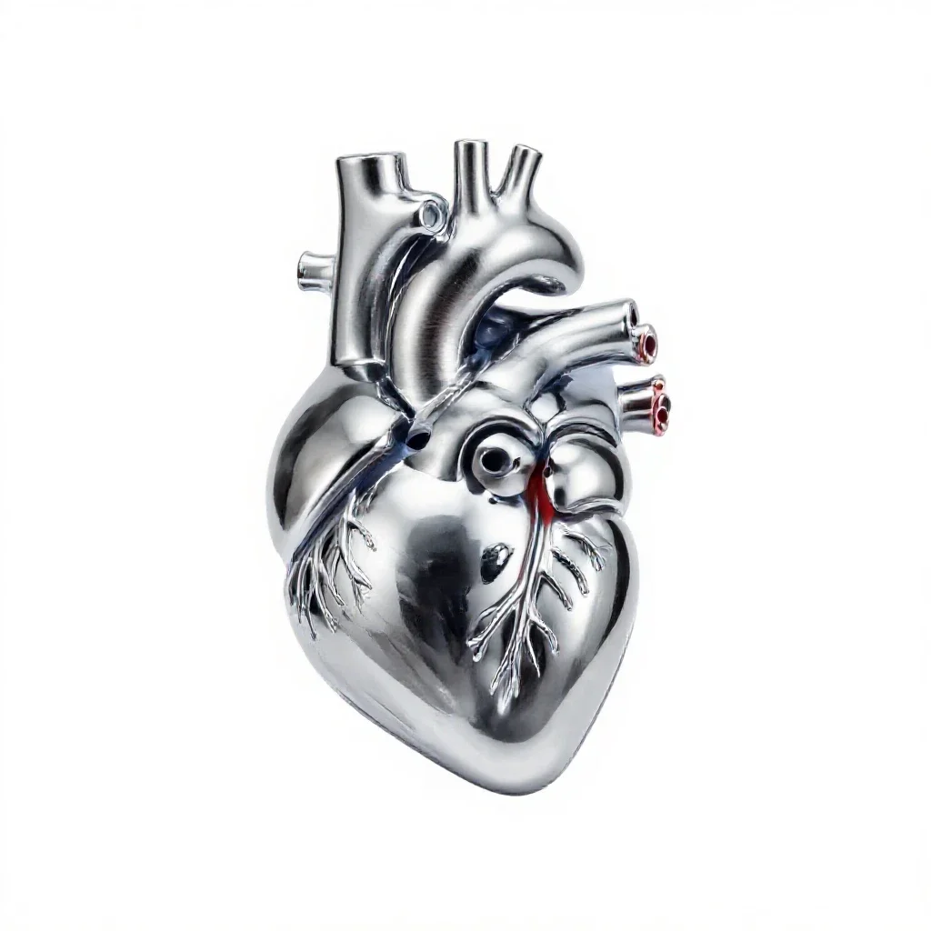 Anatomical heart model isolated on a white background