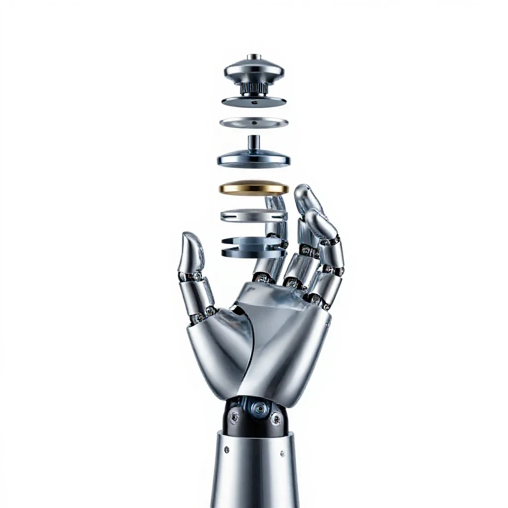 Robotic hand isolated on a white background