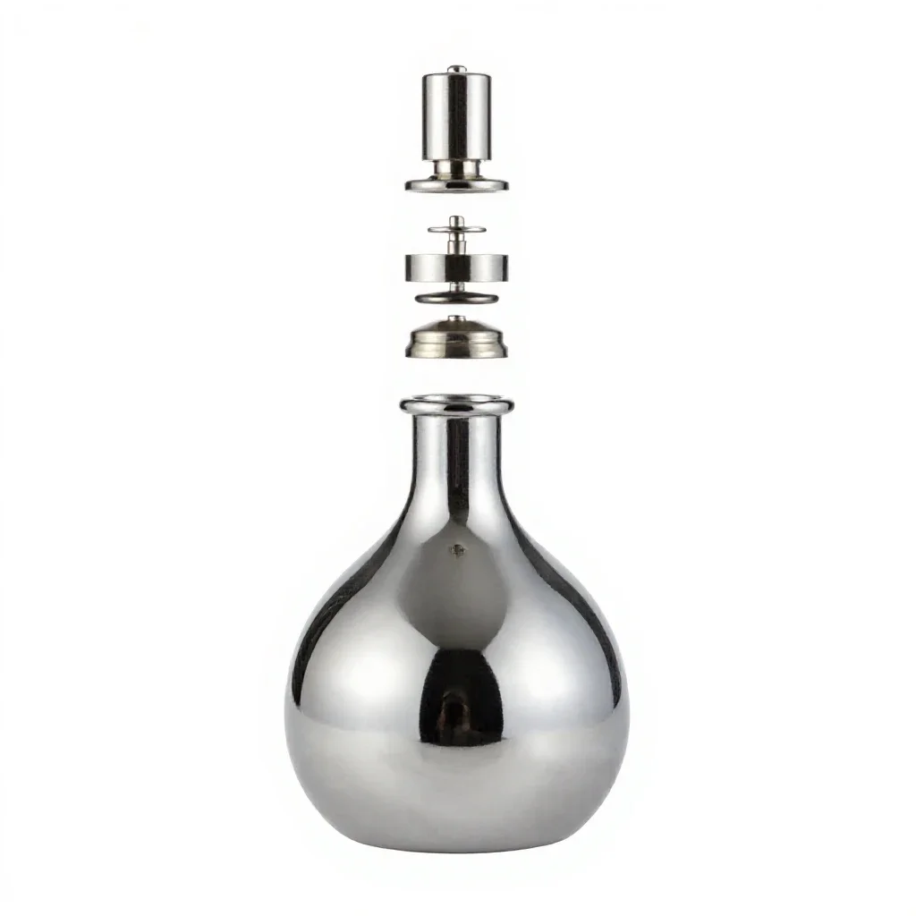 Antimatter containment flask isolated on a white background