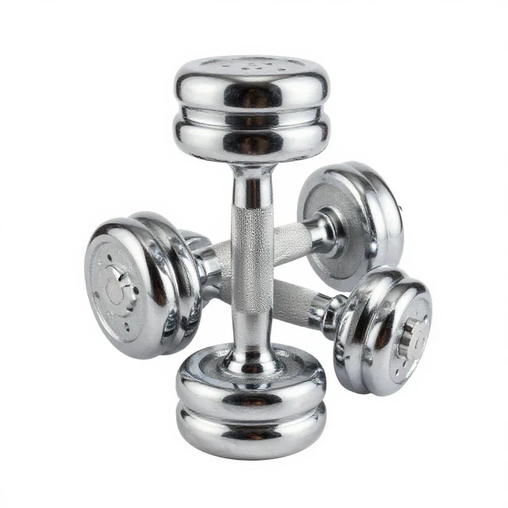 Pair of dumbbells isolated on a white background