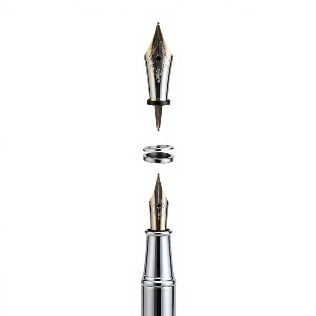 Calligraphy dip pen with nibs isolated on a white background