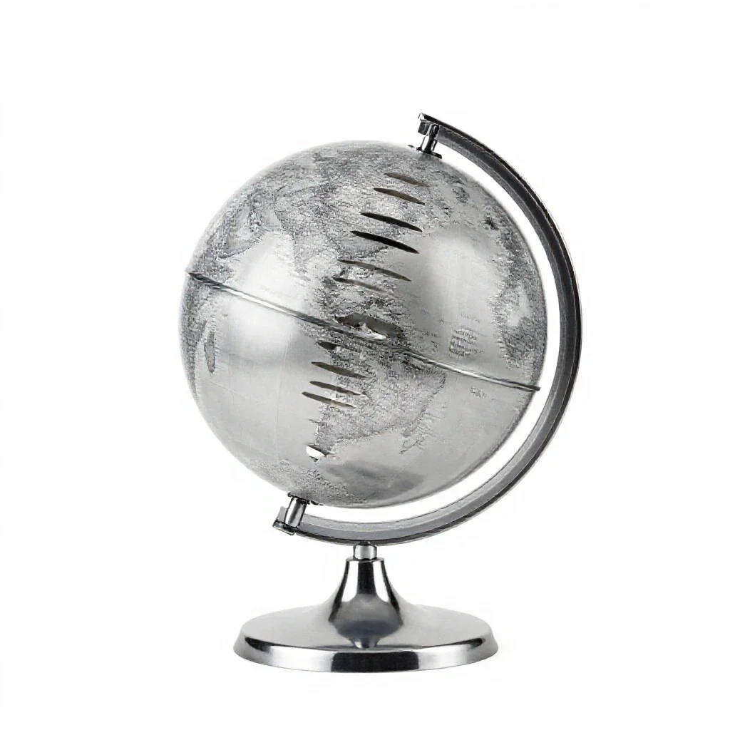 Globe on a stand isolated on a white background