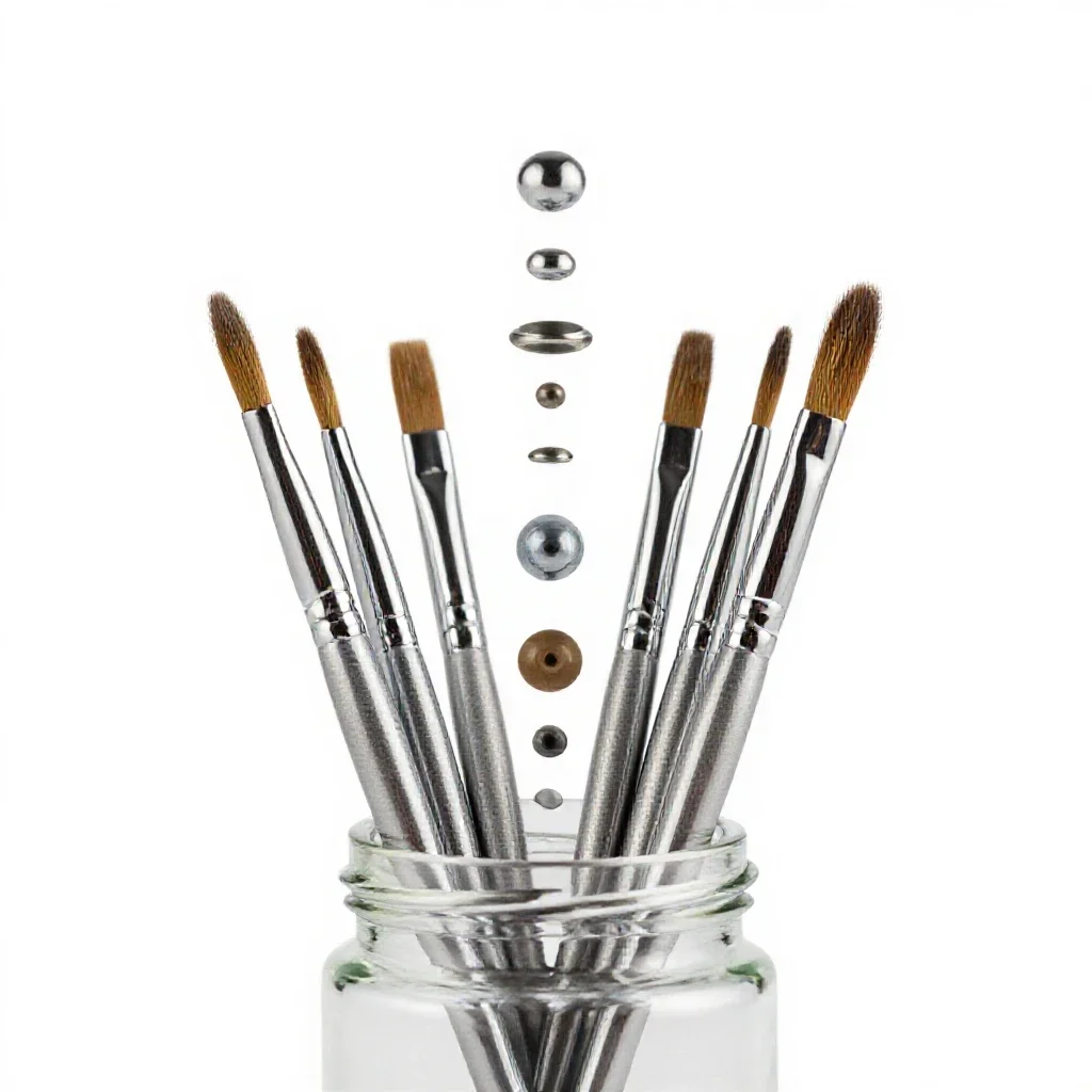 Jar of brushes isolated on a white background