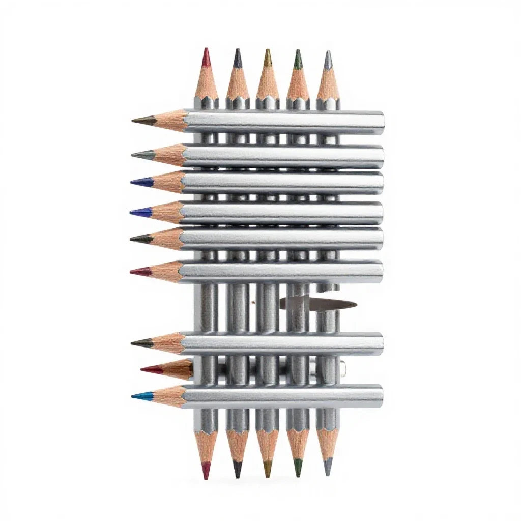 Set of coloured pencils isolated on a white background