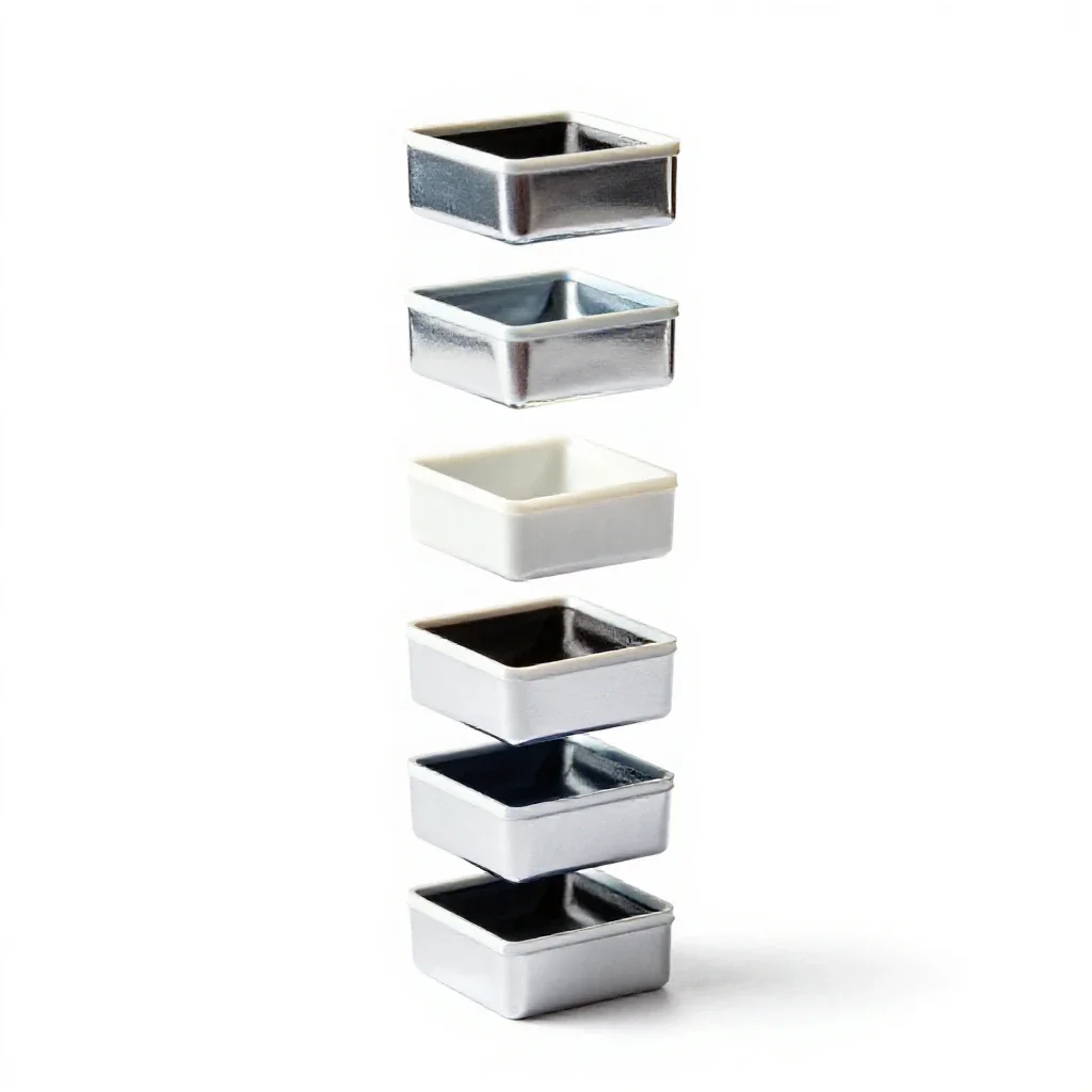 Set of watercolour pans isolated on a white background