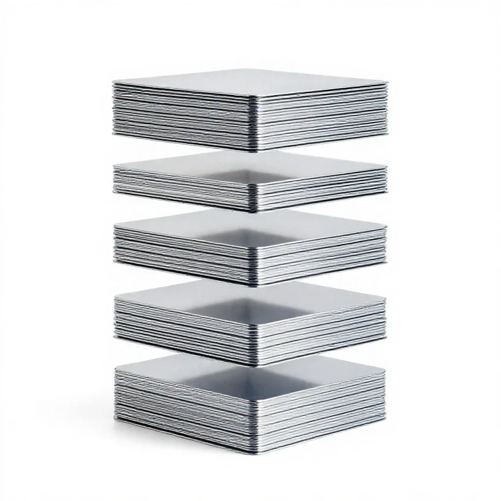 Stack of index cards isolated on a white background