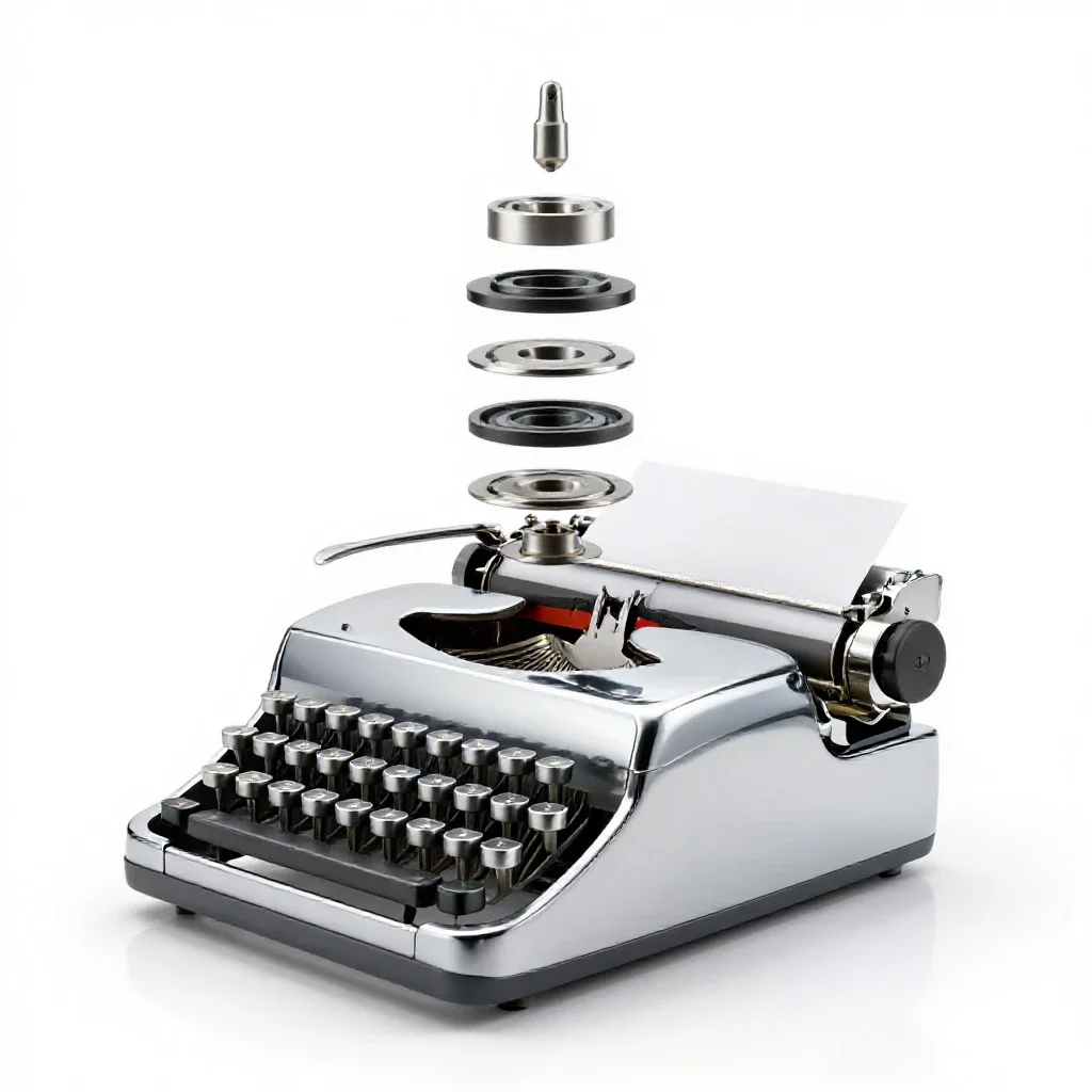 Typewriter isolated on a white background