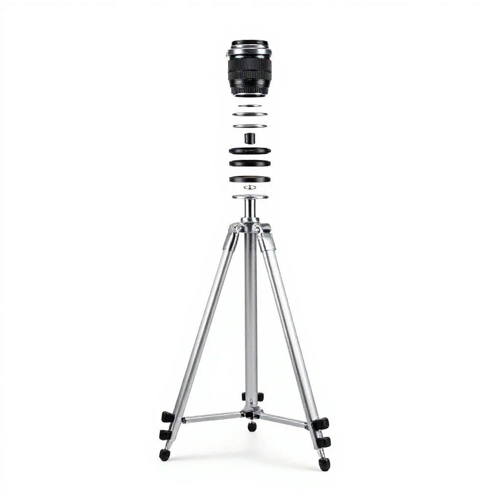 Camera tripod isolated on a white background