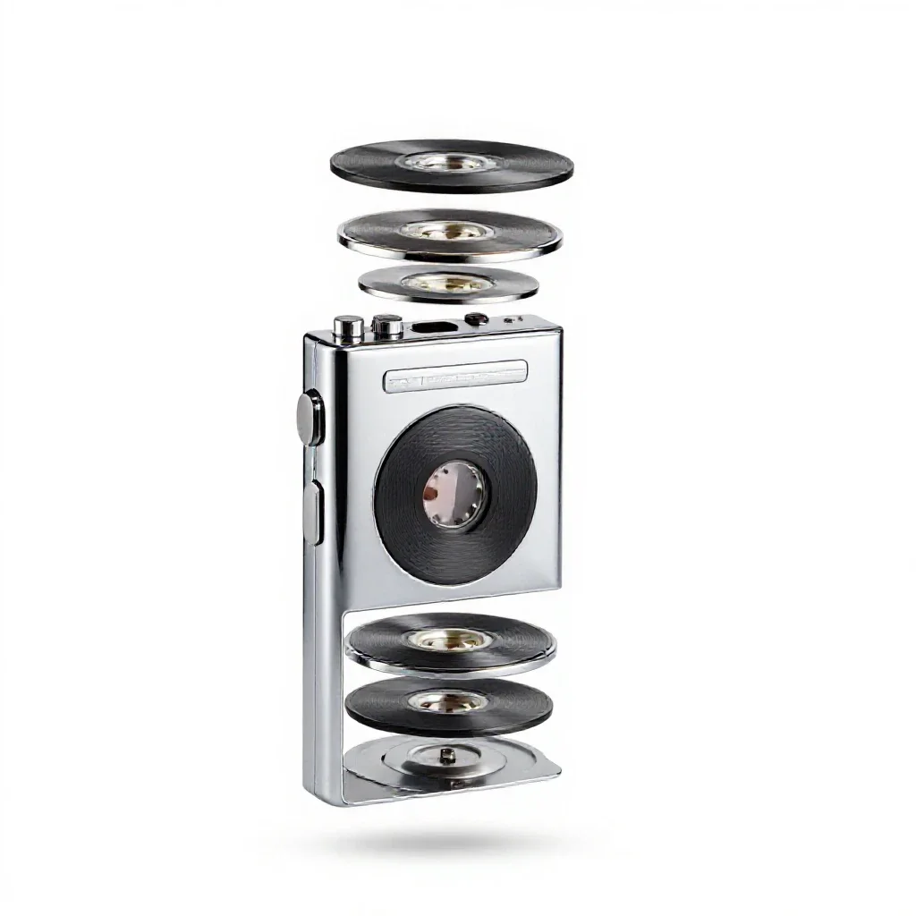Cassette walkman isolated on a white background