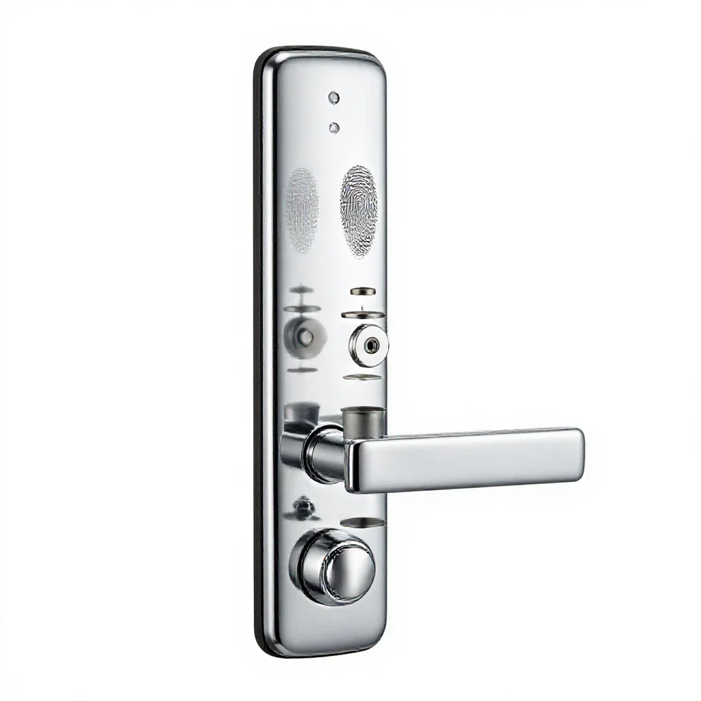 Fingerprint door lock isolated on a white background