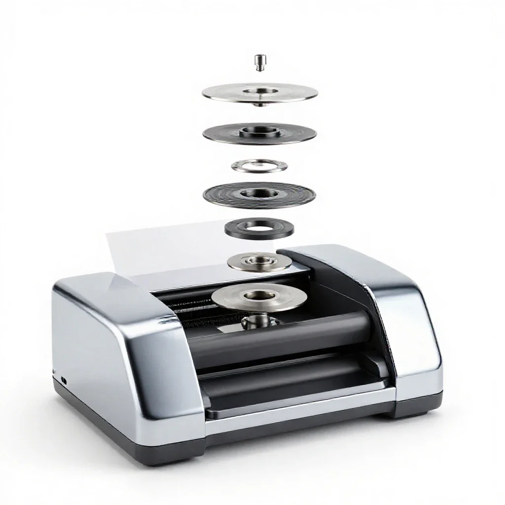 Label printer isolated on a white background