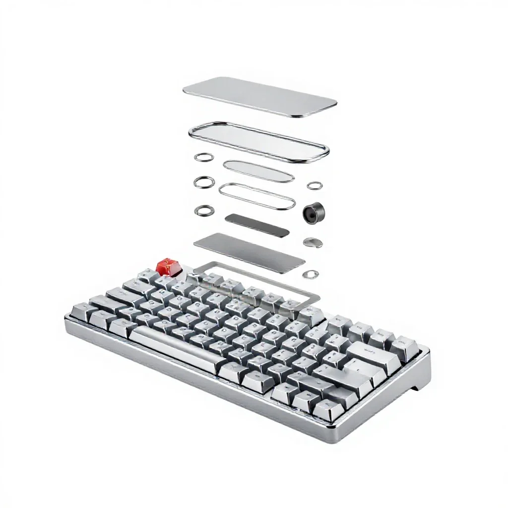 Mechanical keyboard isolated on a white background