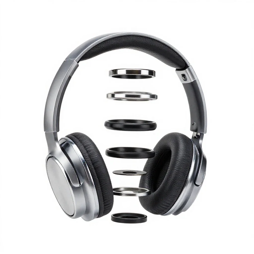 Pair of studio headphones isolated on a white background