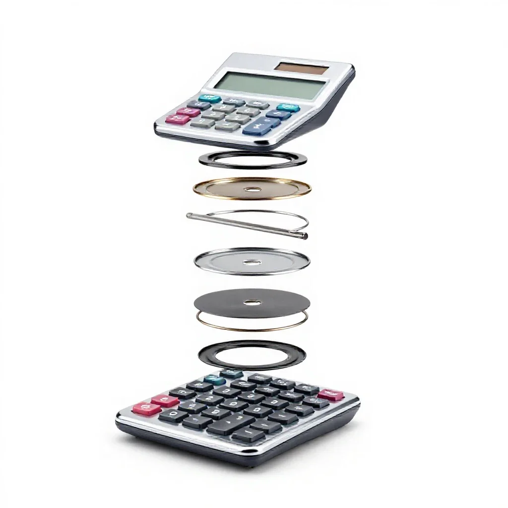 Electronic calculator isolated on a white background