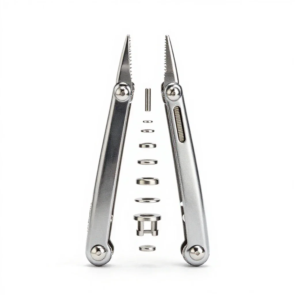 Pocket multitool isolated on a white background