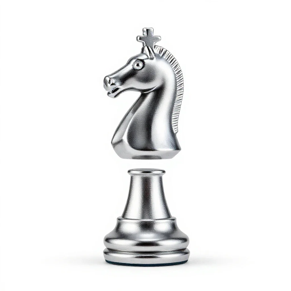 Chess knight piece isolated on a white background