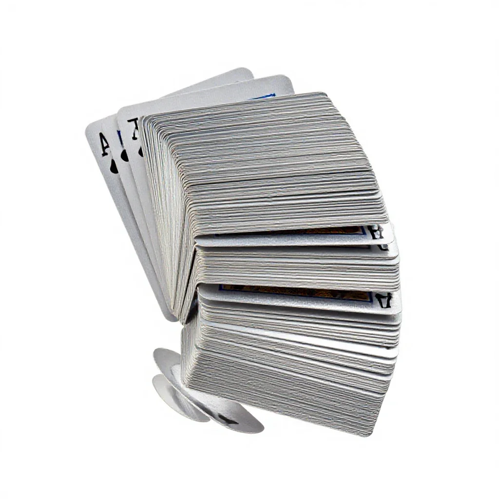 Deck of playing cards fanned out isolated on a white background