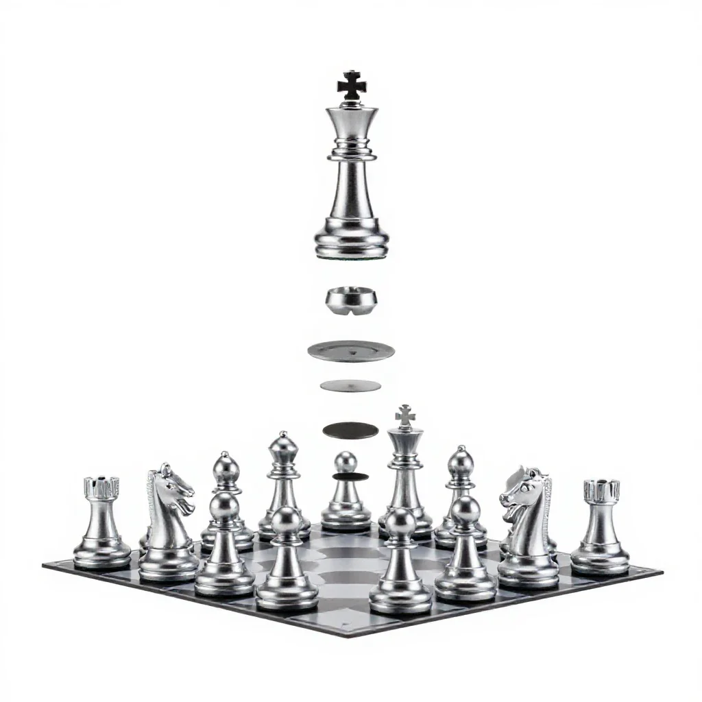 Full chess set isolated on a white background