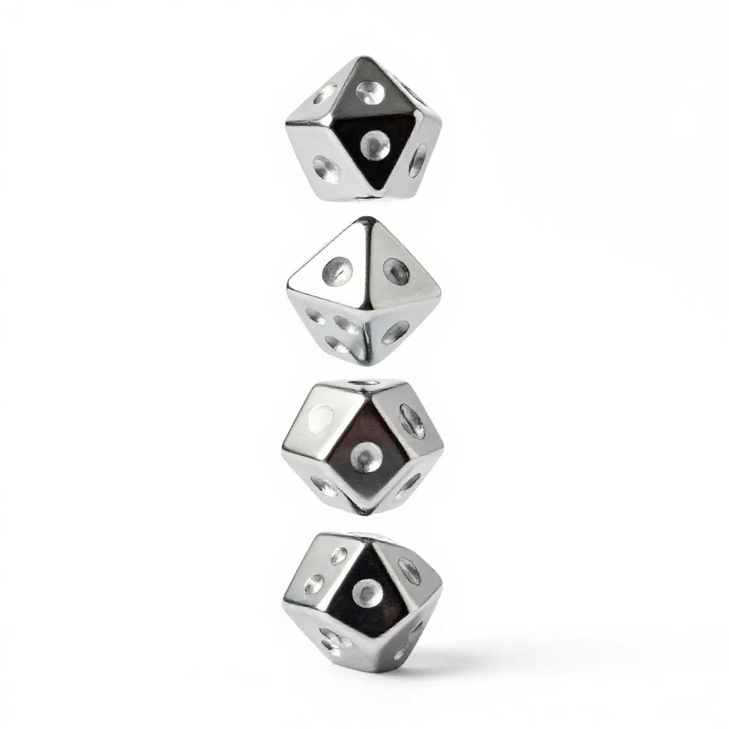 Set of polyhedral dice isolated on a white background