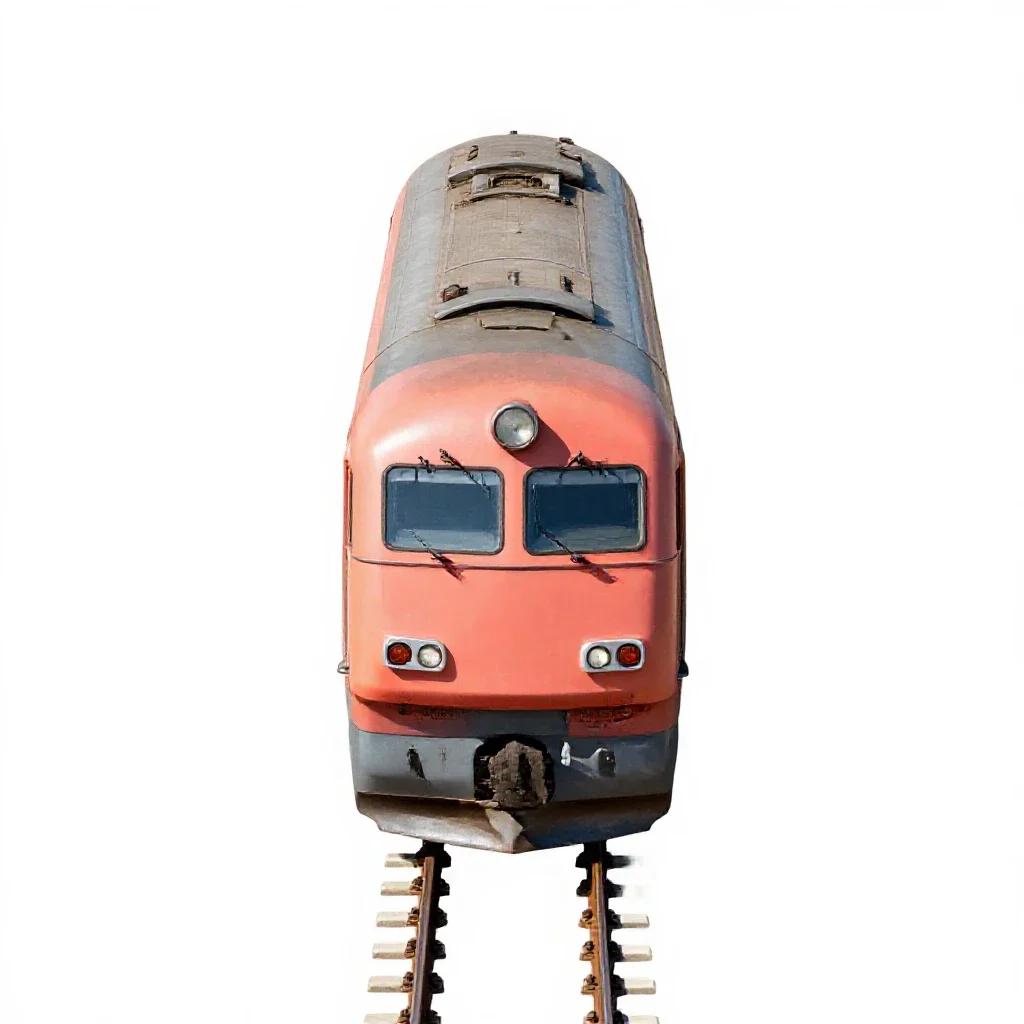 Bullet train nose car isolated on a white background