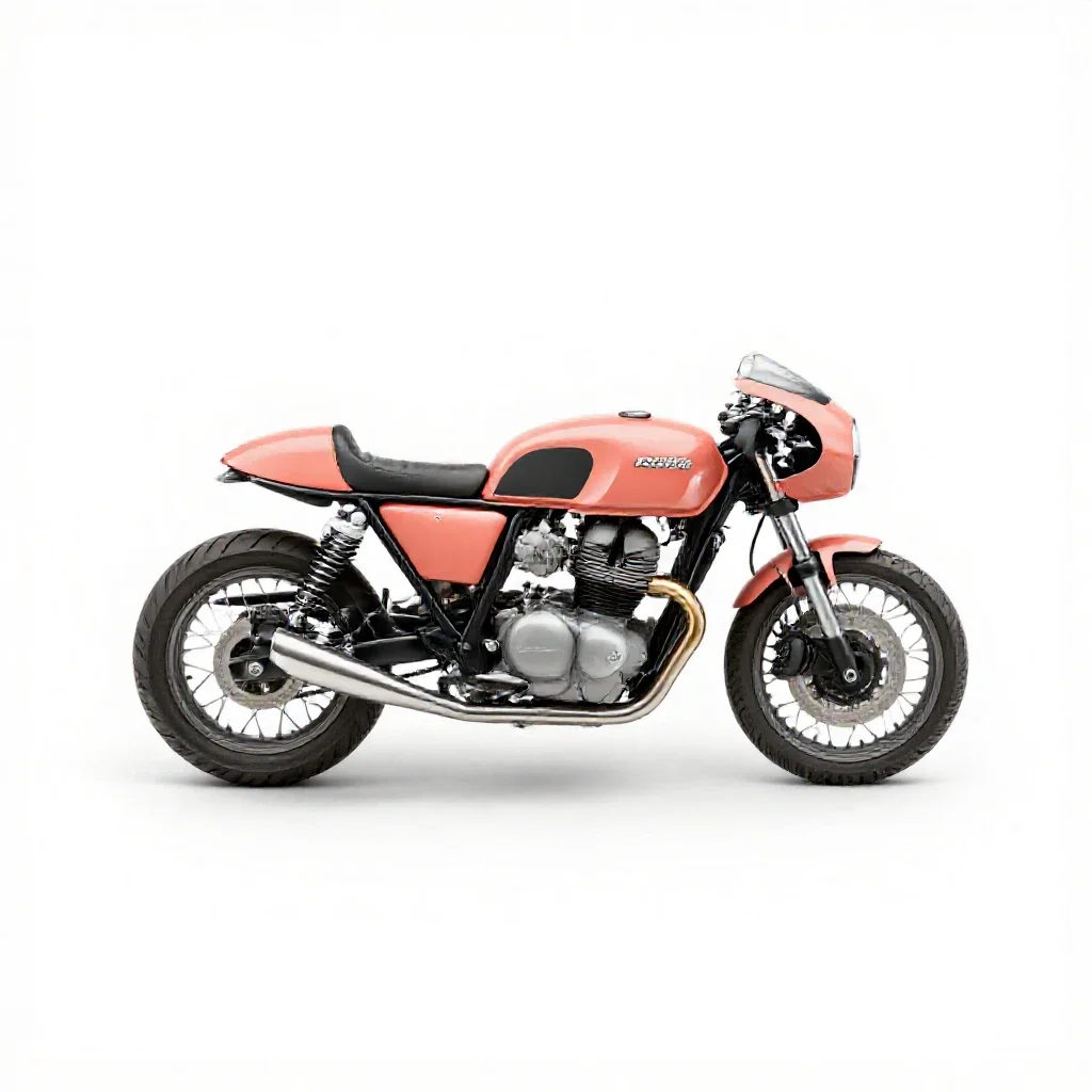 Cafe racer motorcycle isolated on a white background