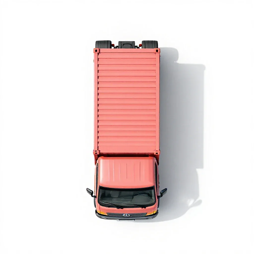 Cargo container truck isolated on a white background