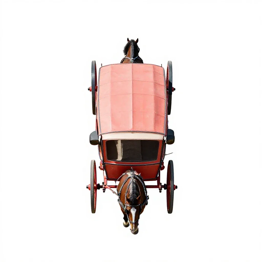 Horse-drawn carriage isolated on a white background
