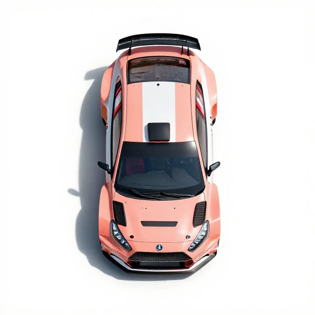 Rally hatchback isolated on a white background