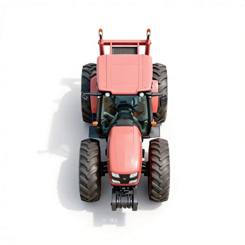Tractor with a loader isolated on a white background