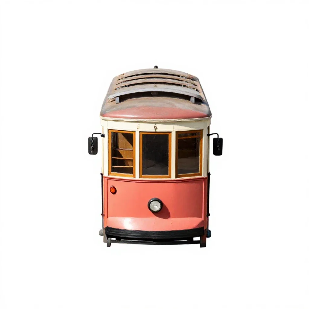 Tram carriage isolated on a white background