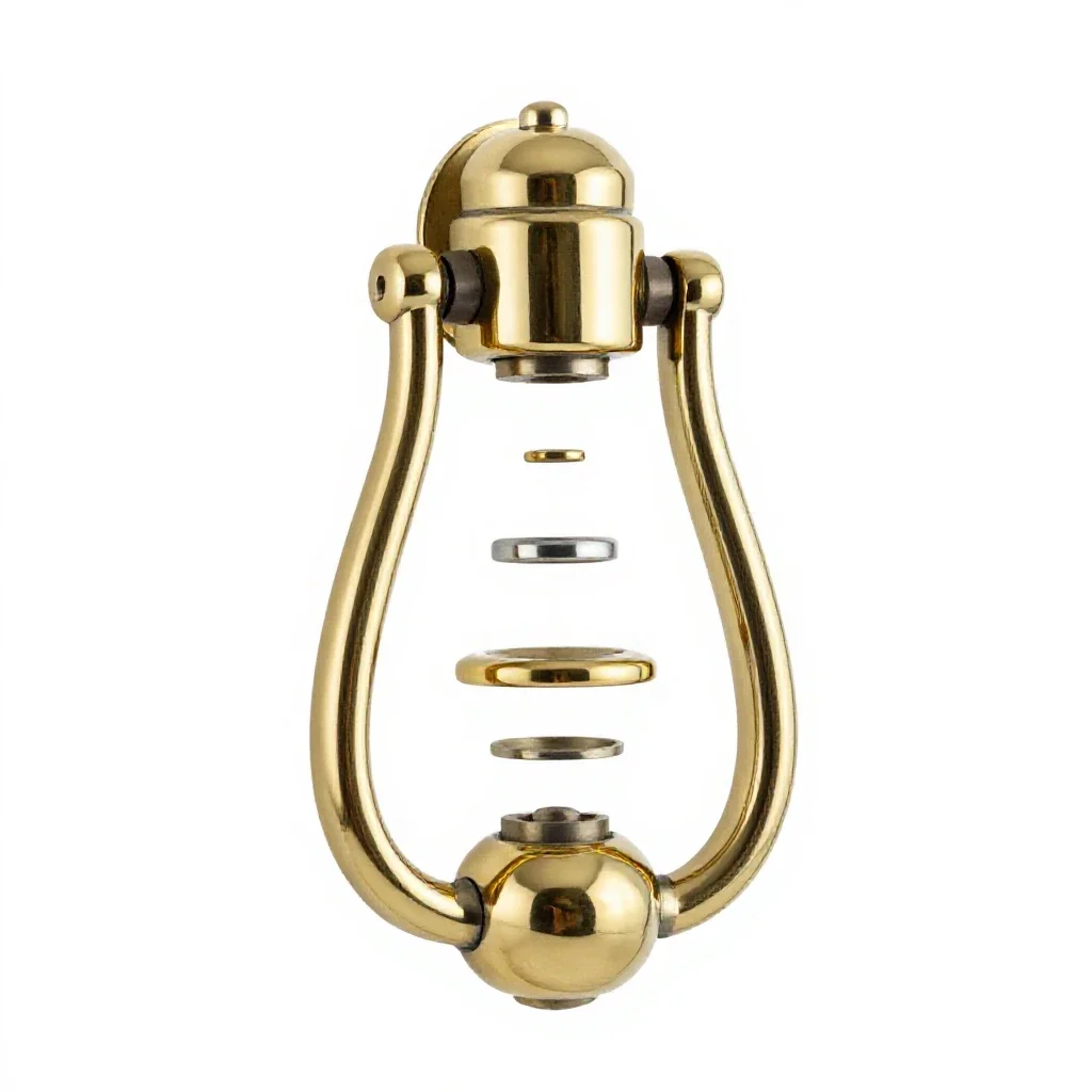 Brass door knocker isolated on a white background