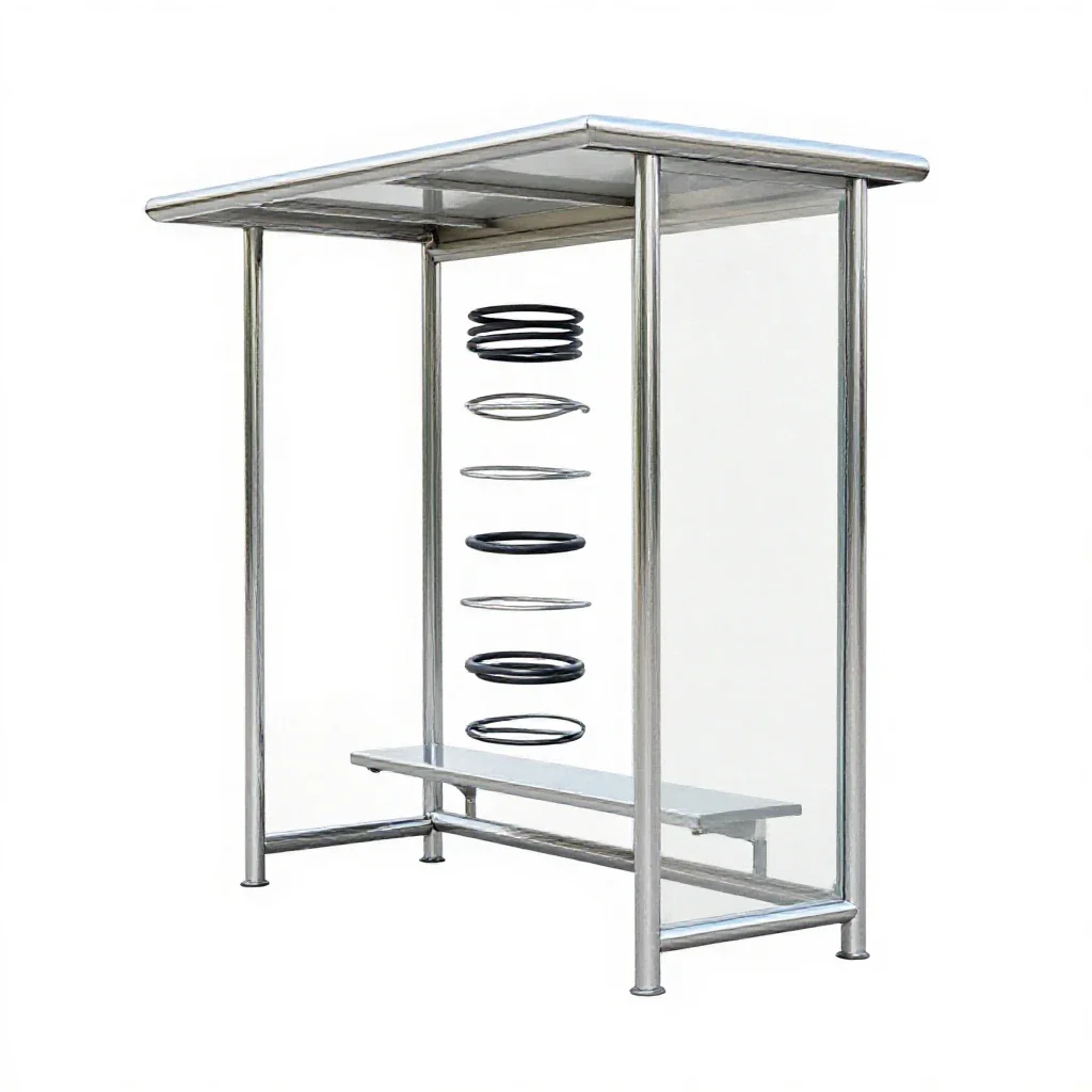 Bus shelter isolated on a white background