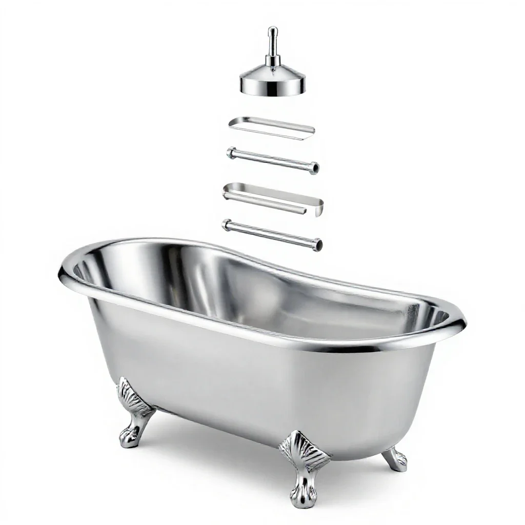 Claw-foot bathtub isolated on a white background