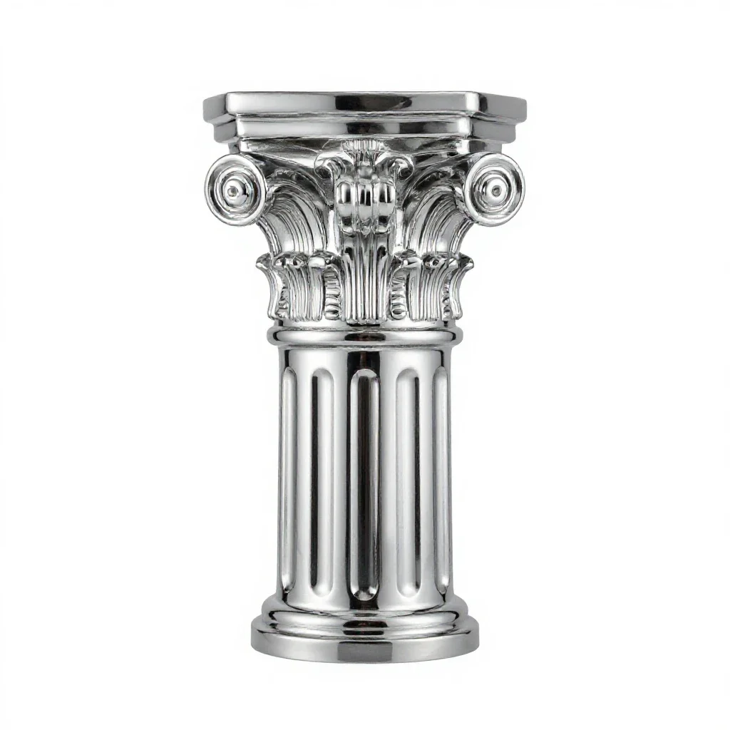 Corinthian column capital isolated on a white background
