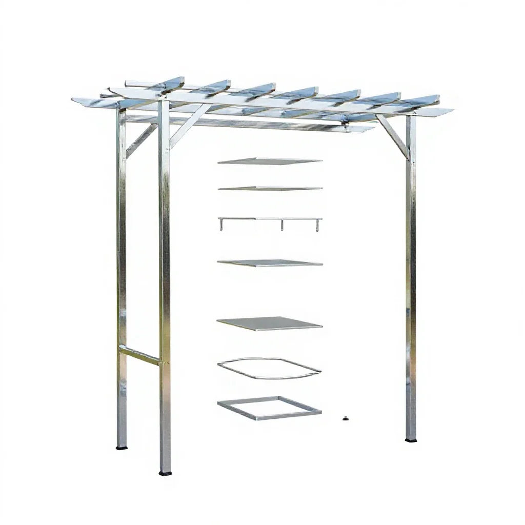 Garden pergola frame isolated on a white background