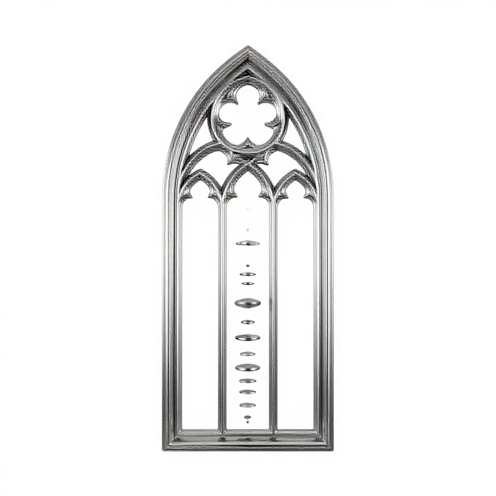 Gothic window tracery panel isolated on a white background
