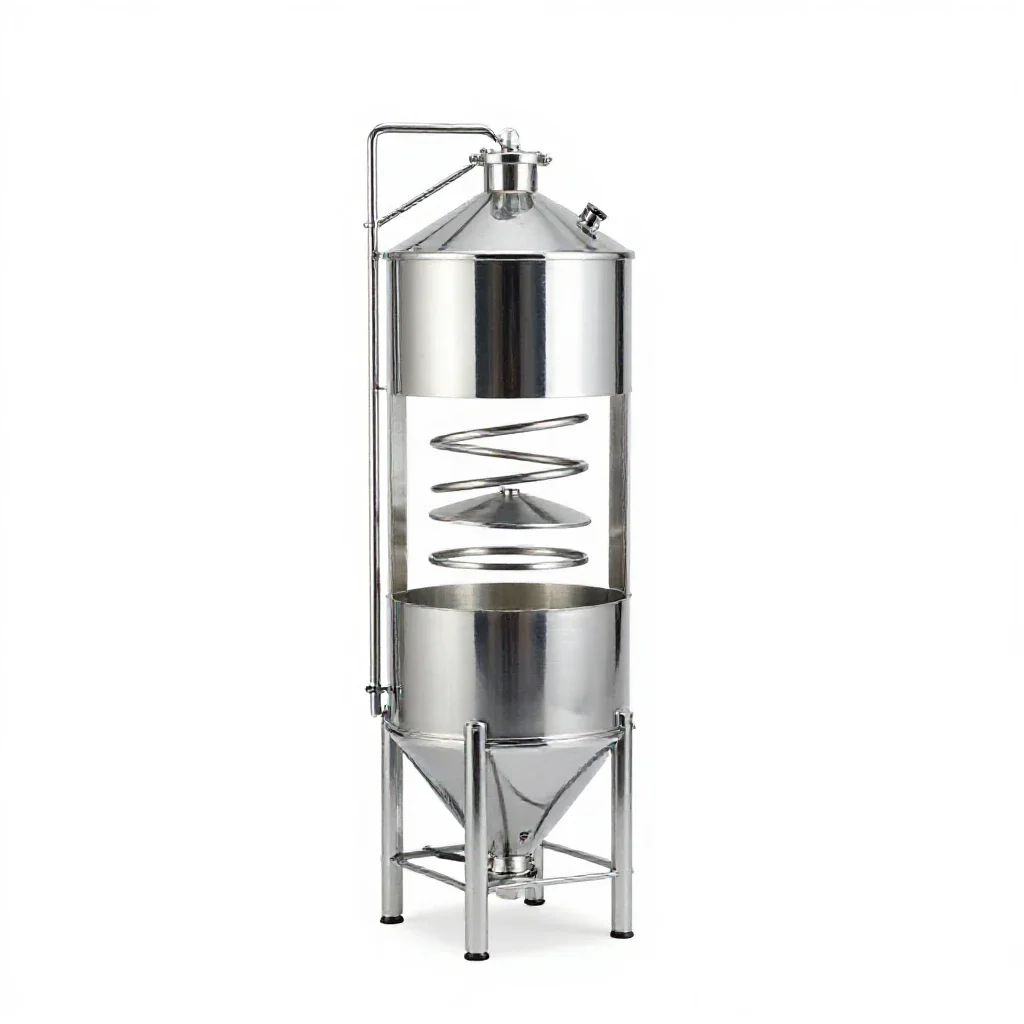 Grain silo model isolated on a white background
