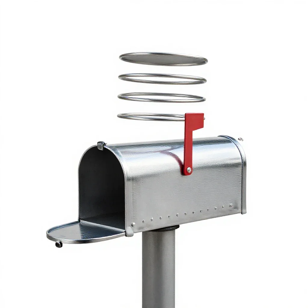 Mailbox on a post isolated on a white background